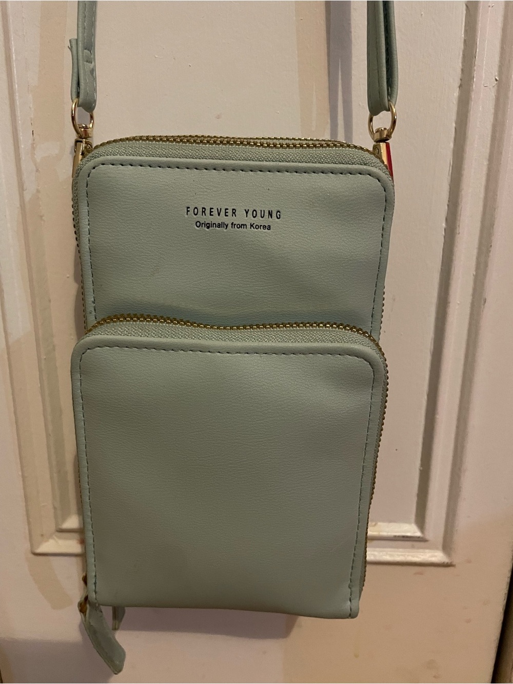 Forever Young Mint Green Slim Crossbody Wallet Bag